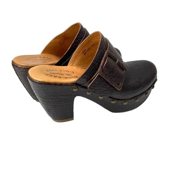 Kork Ease Madison studded textured buckle chunky Mules Heels Sz 6 leather - Picture 7 of 11